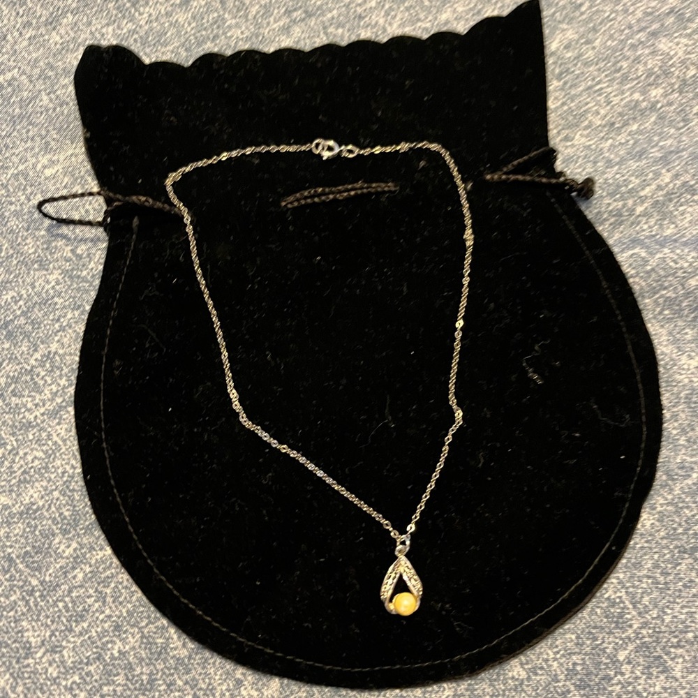 Cultured Pearl Necklace , over 30 years  , on silver chain,chain 12 inch…
